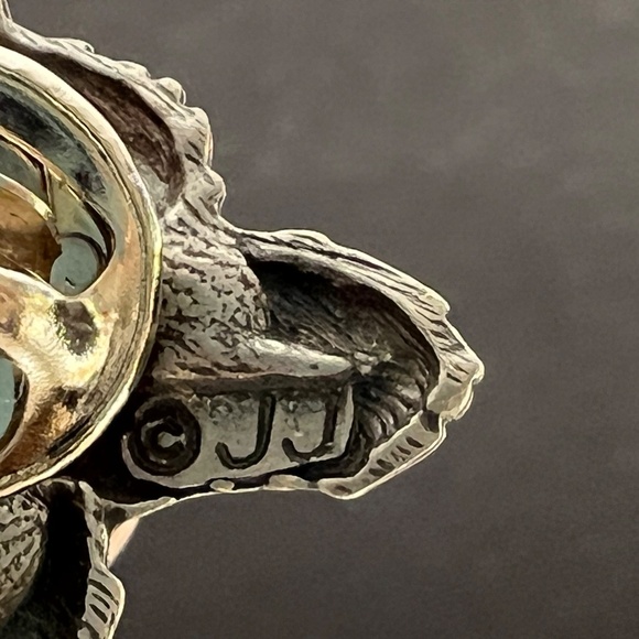 JJ Jonette Vintage Pewter Cat Kitty Earrings Signed JJ - Picture 6 of 13